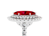 White gold Double Halo Marquise Cut Ruby Pavé Band with Four-Prong Setting_5