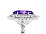 White gold Double Halo Marquise Cut Tanzanite Pavé Band with Four-Prong Setting_5