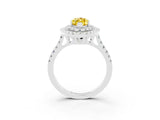 White gold Double Halo Marquise Cut Yellow Sapphire Pavé Band with Four-Prong Setting_27