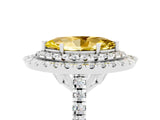 White gold Double Halo Marquise Cut Yellow Sapphire Pavé Band with Four-Prong Setting_29
