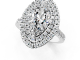 White gold Double Halo Marquise Diamond Pave Band with Four-Prong Setting_71