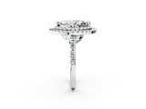 White gold Double Halo Marquise Diamond Pave Band with Four-Prong Setting_72