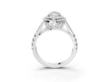 White gold Double Halo Marquise-Shaped Split Shank Diamond Ring with Prong Setting_23