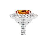 White gold Double Halo Oval Cut Citrine Pavé Band with Four-Prong Setting_5