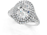 White gold Double Halo Oval Cut Diamond Split Shank Engagement Ring with Four-Prong Setting_23