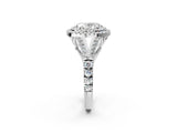 White gold Double Halo Oval Cut Diamond Split Shank Engagement Ring with Four-Prong Setting_24