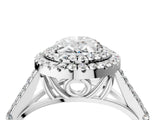White gold Double Halo Oval Cut Diamond Split Shank Engagement Ring with Four-Prong Setting_26