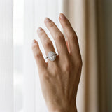 White gold Double Halo Oval Cut Diamond Split Shank Engagement Ring with Four-Prong Setting_34