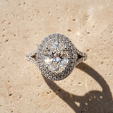 White gold Double Halo Oval Cut Diamond Split Shank Engagement Ring with Four-Prong Setting_37