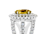 White gold Double Halo Oval Cut Diamond Split Shank Pave Set Ring_5