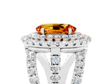 White gold Double Halo Oval Cut Diamond Split Shank Pave Set Ring_5