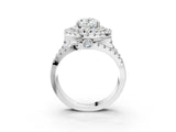 White gold Double Halo Oval Cut Diamond Split Shank Pave Set Ring_6