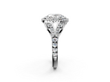 White gold Double Halo Oval Cut Diamond Split Shank Ring with Four Prong Setting_47