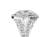 White gold Double Halo Oval Cut Diamond Split Shank Ring with Four Prong Setting_47
