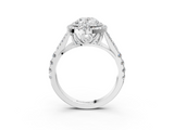 White gold Double Halo Oval Cut Diamond Split Shank Ring with Four Prong Setting_48