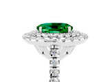 White gold Double Halo Oval Cut Emerald Pavé Band with Four-Prong Setting_5