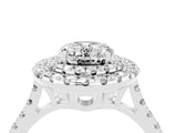 White gold Double Halo Oval Cut Moissanite Pavé Band with Four-Prong Setting_4