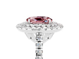 White gold Double Halo Oval Cut Morganite Pavé Band with Four-Prong Setting_5
