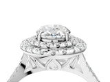 White gold Double Halo Oval Cut Pave Split Shank Prong Set Ring_19