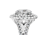 White gold Double Halo Oval Cut Pave Split Shank Prong Set Ring_20