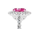 White gold Double Halo Oval Cut Pink Sapphire Pavé Band with Four-Prong Setting_29