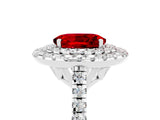 White gold Double Halo Oval Cut Ruby Pavé Band with Four-Prong Setting_5