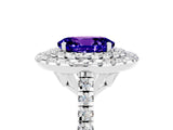 White gold Double Halo Oval Cut Tanzanite Pavé Band with Four-Prong Setting_5
