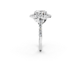White gold Double Halo Oval Diamond Pave Band with Four-Prong Setting_112