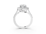 White gold Double Halo Oval Diamond Pave Band with Four-Prong Setting_117