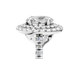 White gold Double Halo Oval Diamond Pave Band with Four-Prong Setting_119