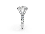 White gold Double Halo Oval-Shaped Split Shank Diamond Ring with Prong Setting_22