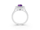 White gold Double Halo Pear Cut Amethyst Pavé Band with Four-Prong Setting_3