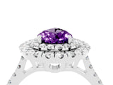 White gold Double Halo Pear Cut Amethyst Pavé Band with Four-Prong Setting_4