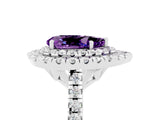 White gold Double Halo Pear Cut Amethyst Pavé Band with Four-Prong Setting_5