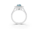 White gold Double Halo Pear Cut Aquamarine Pavé Band with Four-Prong Setting_3