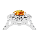 White gold Double Halo Pear Cut Citrine Pavé Band with Four-Prong Setting_4