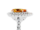 White gold Double Halo Pear Cut Citrine Pavé Band with Four-Prong Setting_5