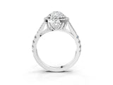 White gold Double Halo Pear Cut Diamond Split Shank Engagement Ring with Four-Prong Setting_6