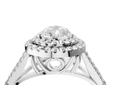 White gold Double Halo Pear Cut Diamond Split Shank Engagement Ring with Four-Prong Setting_7