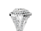 White gold Double Halo Pear Cut Diamond Split Shank Engagement Ring with Four-Prong Setting_8
