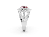 White gold Double Halo Pear Cut Diamond Split Shank Pave Set Ring_2