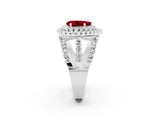 White gold Double Halo Pear Cut Diamond Split Shank Pave Set Ring_2