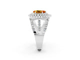 White gold Double Halo Pear Cut Diamond Split Shank Pave Set Ring_2