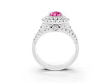 White gold Double Halo Pear Cut Diamond Split Shank Pave Set Ring_3