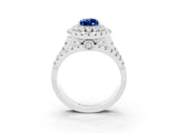 White gold Double Halo Pear Cut Diamond Split Shank Pave Set Ring_3