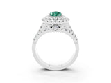White gold Double Halo Pear Cut Diamond Split Shank Pave Set Ring_3