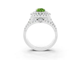 White gold Double Halo Pear Cut Diamond Split Shank Pave Set Ring_3