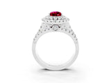 White gold Double Halo Pear Cut Diamond Split Shank Pave Set Ring_3