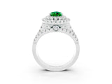 White gold Double Halo Pear Cut Diamond Split Shank Pave Set Ring_3