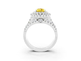 White gold Double Halo Pear Cut Diamond Split Shank Pave Set Ring_3